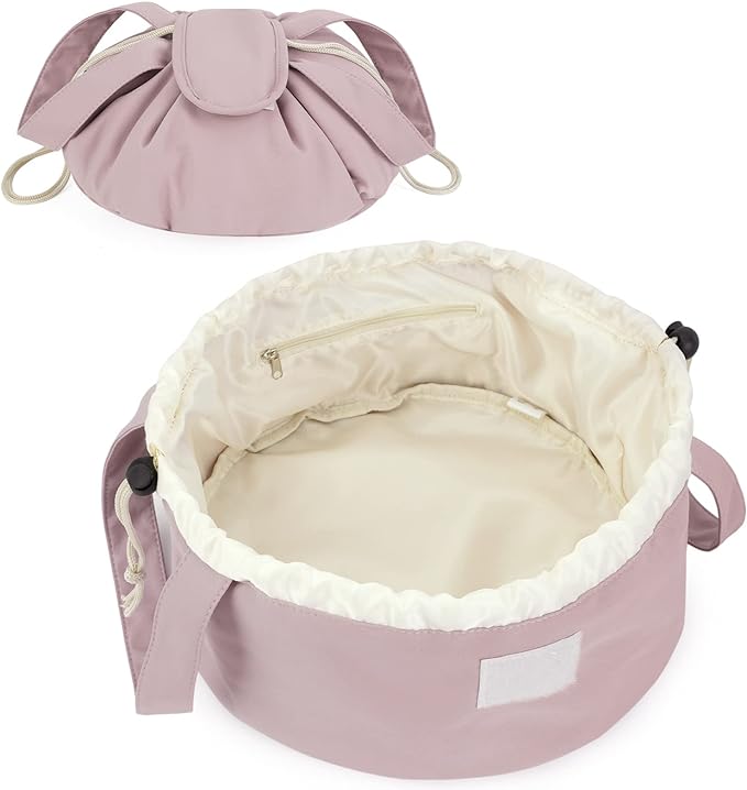 Drawstring Makeup Organizer Bag (2 For 1)