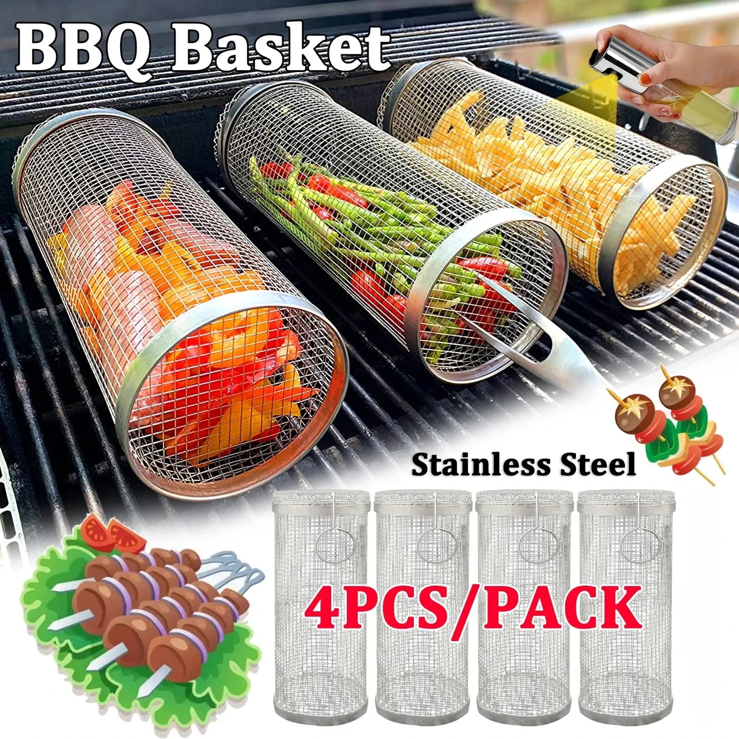 Ultimate Grill Basket Pro NEW Version + Fork