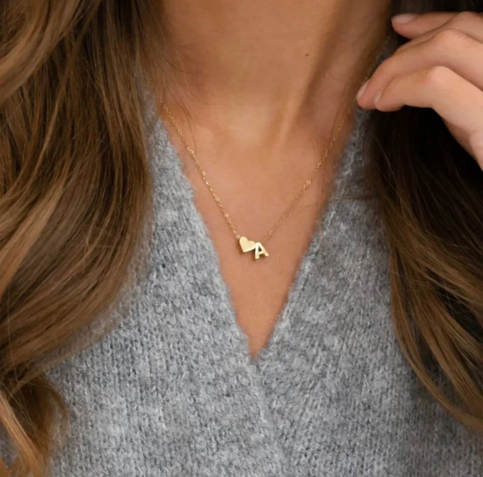 DIY Dainty Heart Initial Necklace Kit