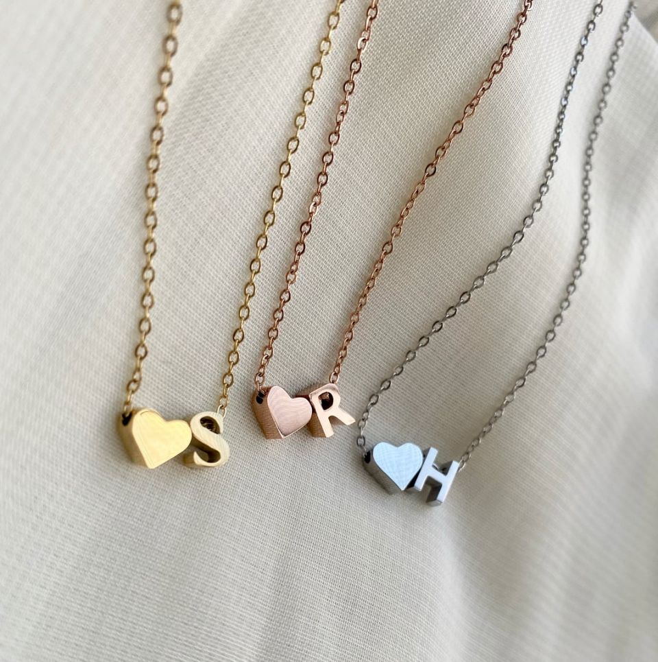 DIY Dainty Heart Initial Necklace Kit