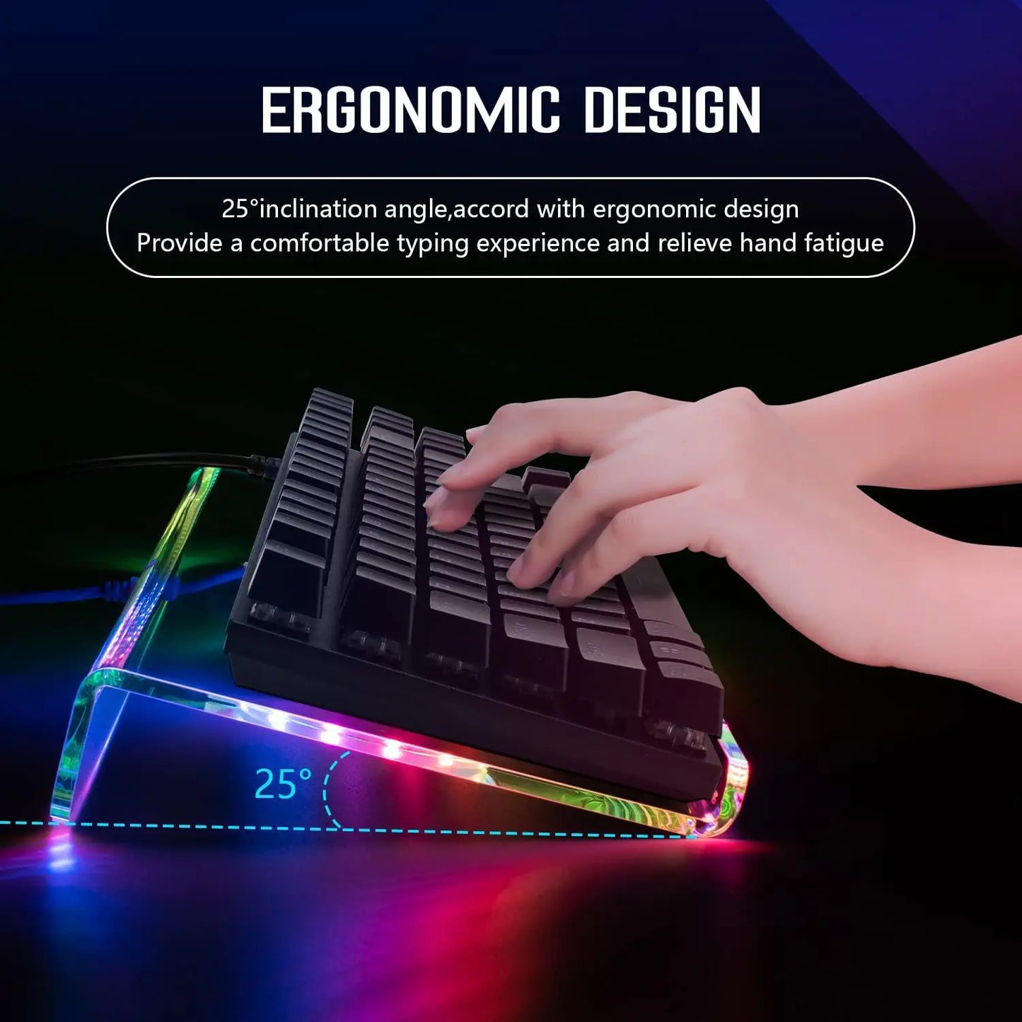 LuminaRise: Acrylic LED Keyboard Stand