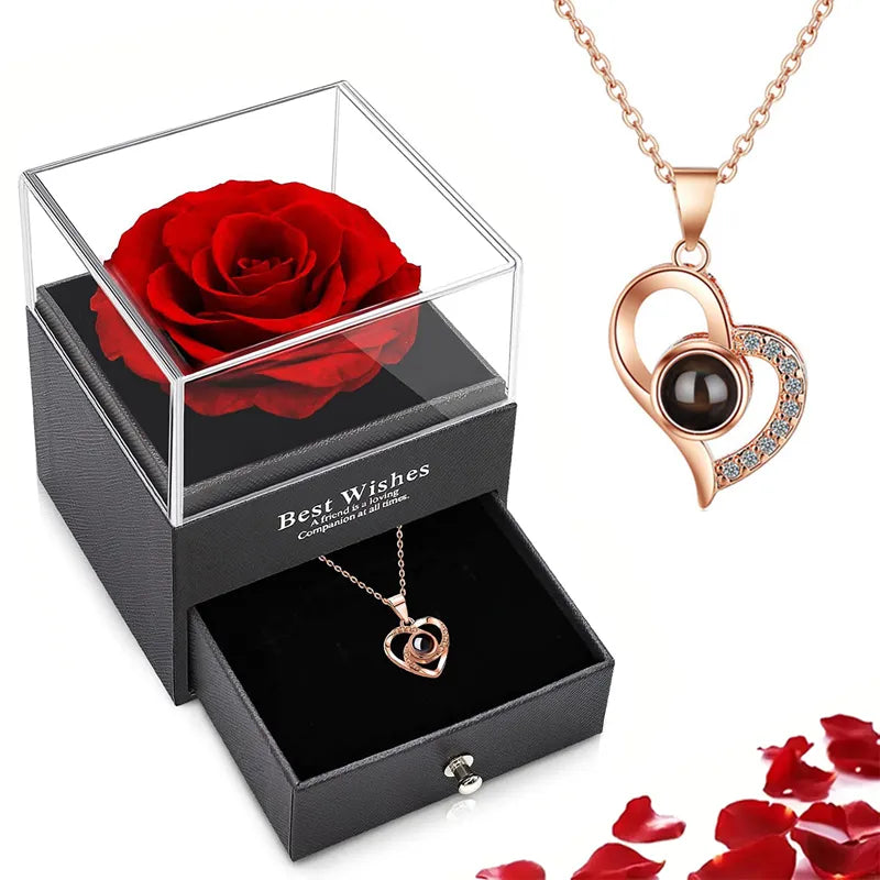 Rose Bud in a Box with surprise necklace🌹