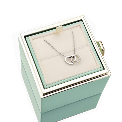 🎁Forever Hearts Necklace with Rose Flower (In a box)