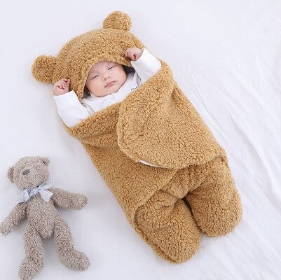 Fuzzy Bear Newborn Baby Wraps